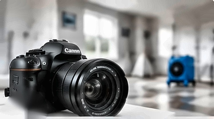 Camera on a table in a bright room being documented